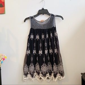 Lavish Embroidered Tulle Tank